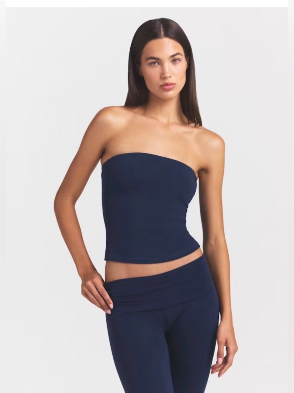 SKIMS COTTON JERSEY TUBE TOP STYLE: TP-TUB-9645W COLOR: NAVY SIZE: L